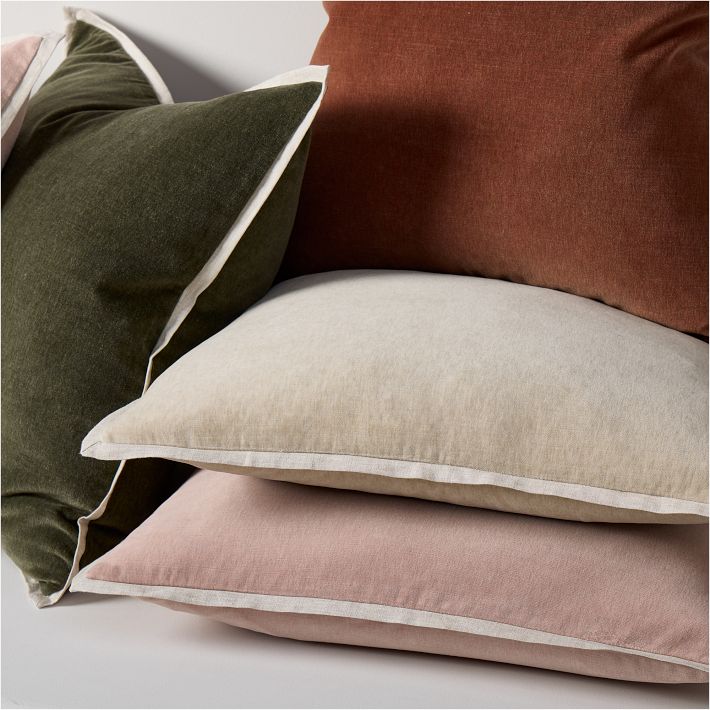 Cotton Velvet West Elm Linen Pillow Cases Textured Linen Pillow Cover