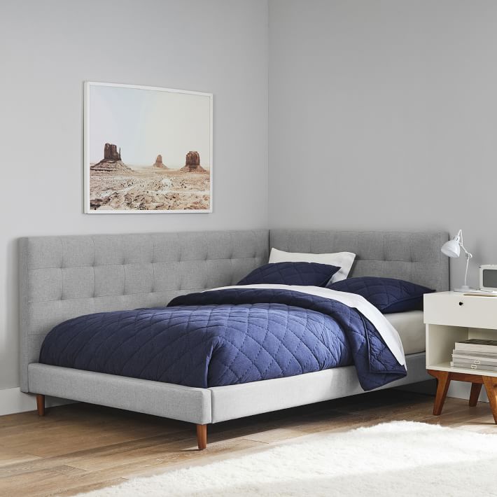 Grid-Tufted Full Corner Bed West Elm