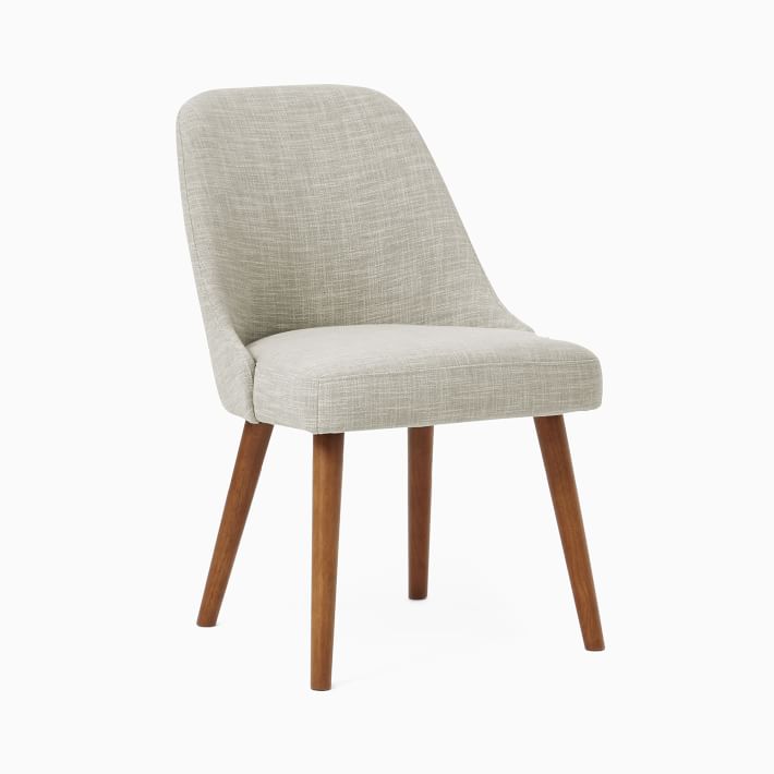 Mid-Century Upholstered Dining Chair Wood Legs