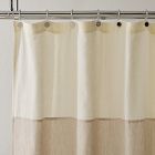 Colorblocked European Flax Linen Shower Curtain