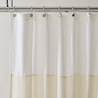 Colorblocked European Flax Linen Shower Curtain