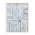 GPS White Stripes and Black Lines Framed Wall Art by Minted for West Elm