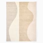 OPEN BOX: Modern Wave Shag Wool Rug, Camel, 6x9