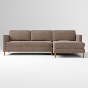 Harris Loft 2-Piece Chaise Sectional (106") - Wood Legs