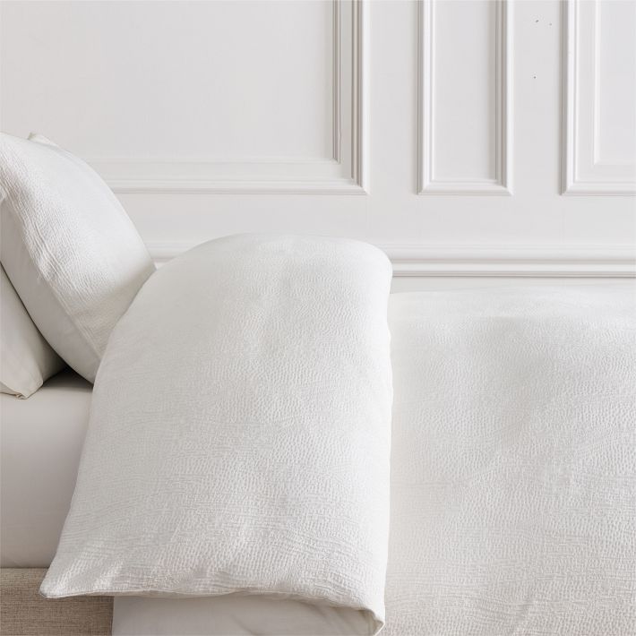Silky TENCEL&#8482; & Cotton Matelasse Duvet Cover & Shams