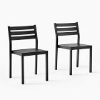 Portside Aluminum Concrete Outdoor Dining Table (72&quot;) &amp; Dining Chairs Set