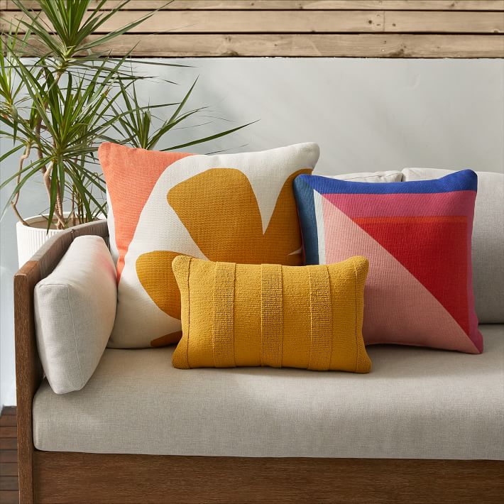 Split Colorblock Indoor/Outdoor Pillow West Elm