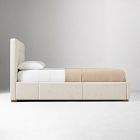 Emmett Tufted Side Storage Bed - Wood Legs