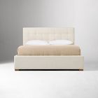 Emmett Tufted Side Storage Bed - Wood Legs