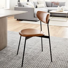 Mid-Century Modern Petal Leather Dining Chair | West Elm