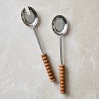 Groove Wood Salad Servers (Set of 2)