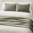 Washed Cotton Velvet Coverlet &amp; Shams