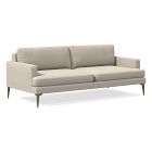 Chip & Dent: Andes 86in Sofa, Performance Velvet Sand, Blackened Brass