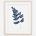 Living Pattern Framed Print - Indigo Maidenhair Fern No. 2