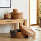 Modern Weave Rattan Round Lidded Baskets