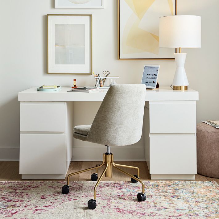 Parsons 2 File Cabinets &amp; Desk Set (62&quot;)