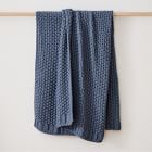 Open Box: Chunky Cotton Knit Throw, 50"x60", Marina Blue