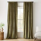 Lustre Velvet Curtain - Dark Olive