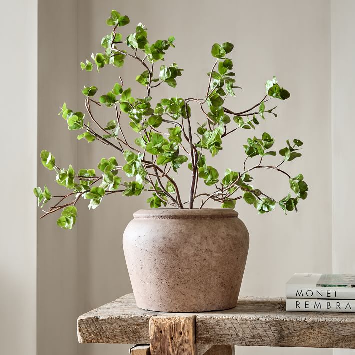 Faux Potted Wire Netting Bush Plant