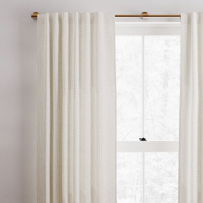 Cotton Canvas Bomu Curtains (Set of 2) - Stone Grey