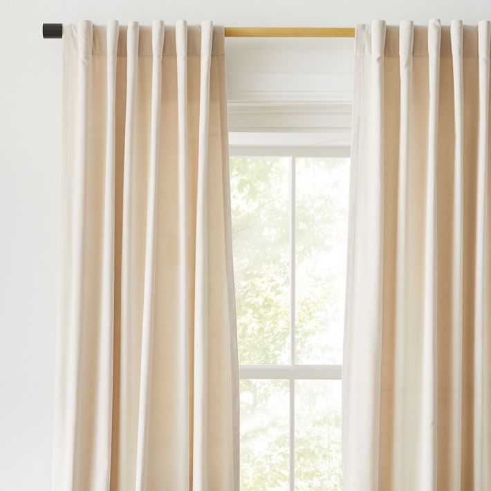 Cotton Velvet Curtain - Sand