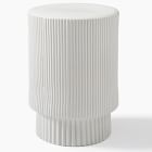 Open Box: Fluted Ceramic Indoor/Outdoor Side Table