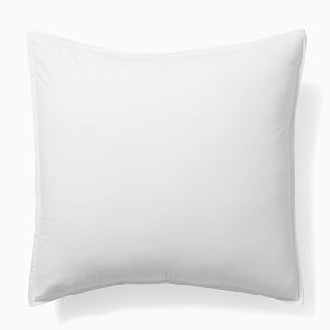 Organic Washed Cotton Percale Euro Sham, White