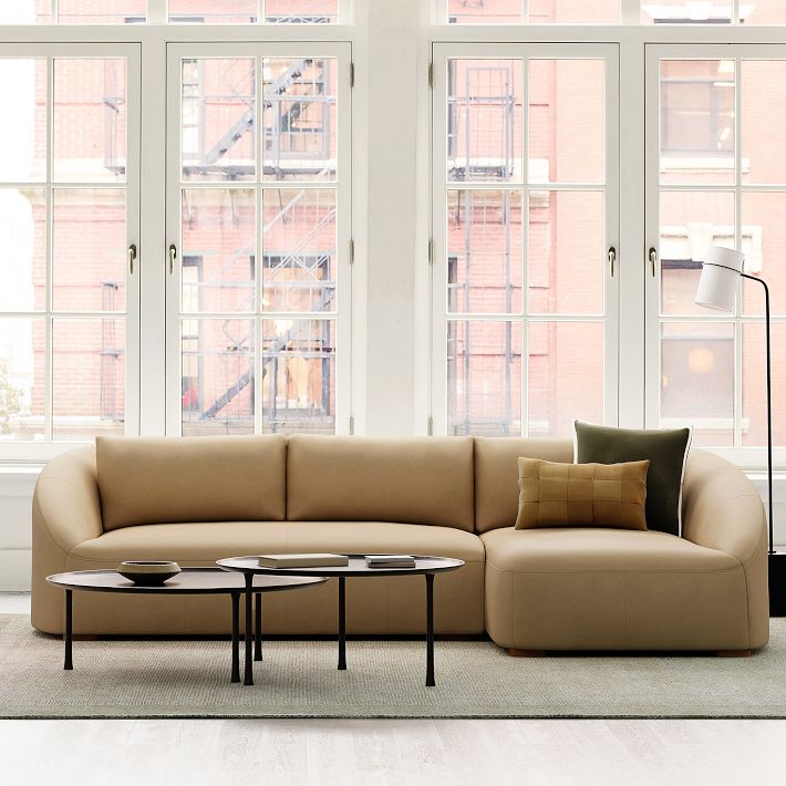 Aviana Leather 2-Piece Chaise Sectional (112&quot;)