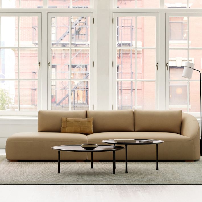 Aviana Leather 2-Piece Bumper Sofa (123&quot;)