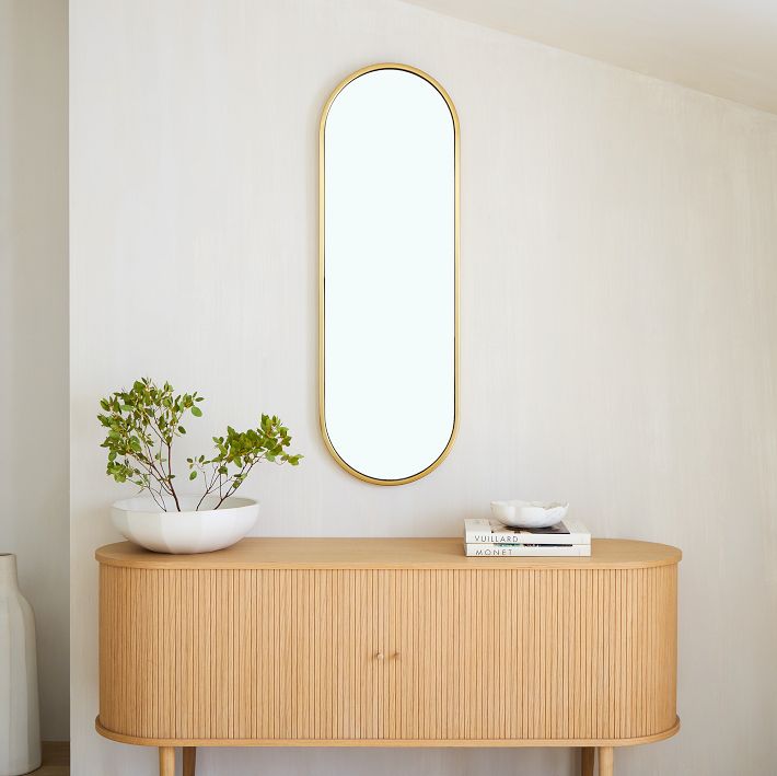 Metal Framed Pill Wall Mirror