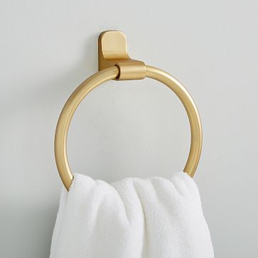 Mid-Century Contour Bathroom Hardware Towel Ring