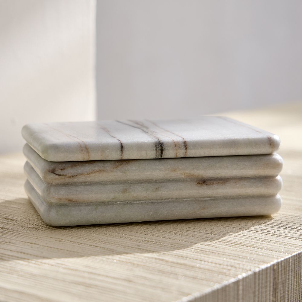 Modern Marble Rectangle Decorative Box | West Elm