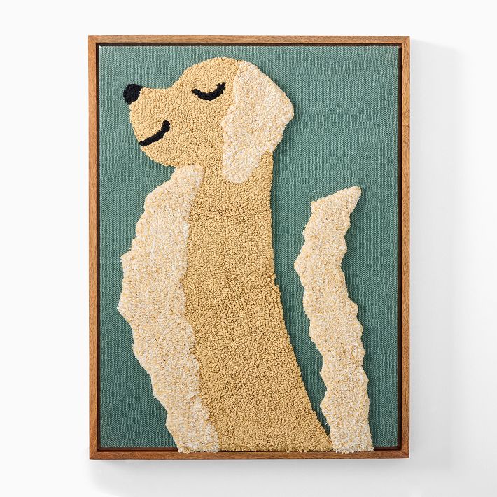 West Elm x PBK Puppy Woven Framed Art | West Elm