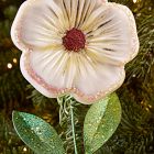 Glass White Hibiscus Ornament
