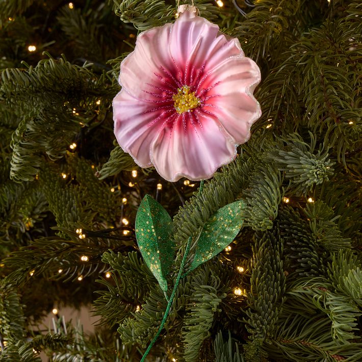 Glass Pink Geranium Ornament