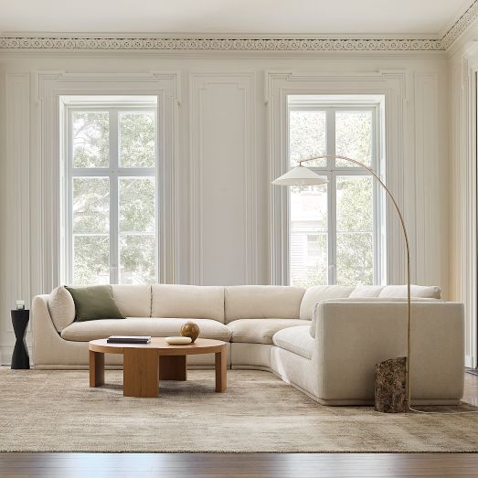 Olive 2-Piece Chaise Sectional - Wood Legs (85.5")