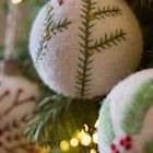 Large Embroidered Felt Ball Ornaments (Set of 4)
