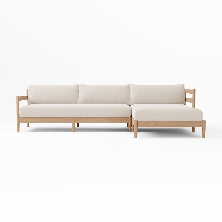Hargrove Outdoor Right 2-Piece Chaise Sectional Cushion Covers, Canvas, Natural