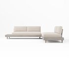 Portside Low Outdoor 3-Piece Cushion Sectional W/ Coffee Table, Sunbrella Canvas Natural
