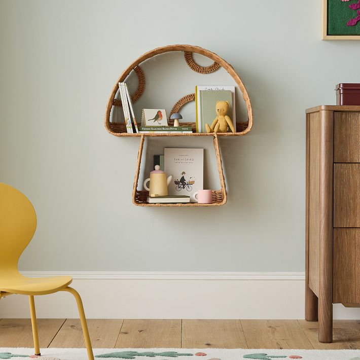 Kids Mushroom Rattan Shelf