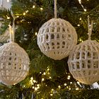 Woven &amp; Glass Ornaments (Set of 6)
