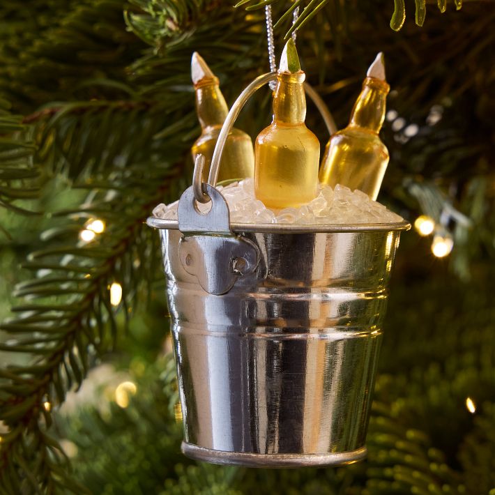 Glass Beer Bucket Ornament