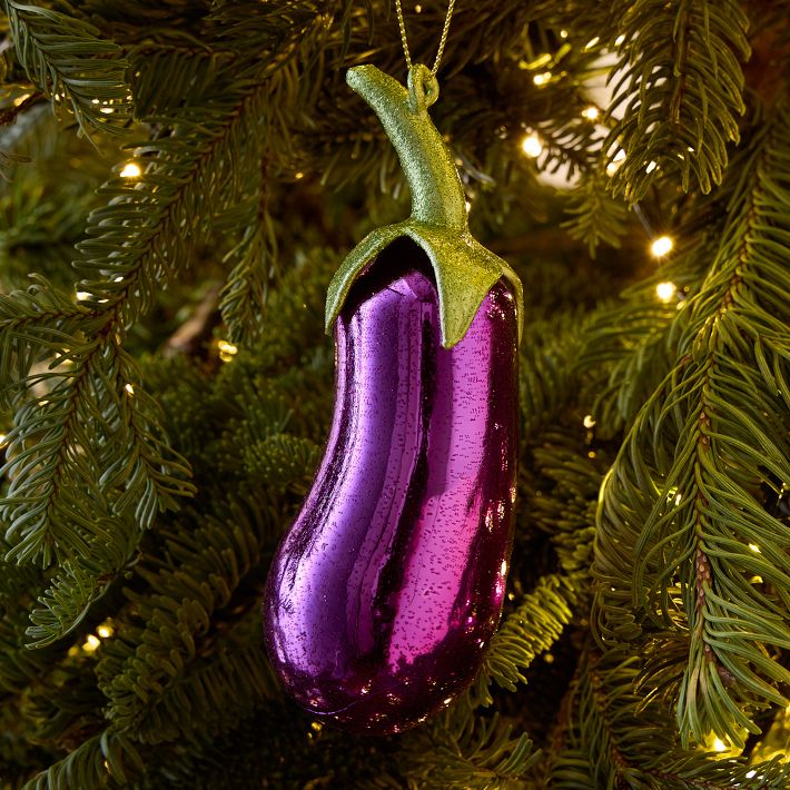 Glass Eggplant Ornament