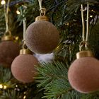 Small Flocked Ball Ornaments (Set of 25) - Warm Tones