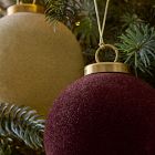 Flocked Ball Ornaments (Set of 4) - Cool Tones