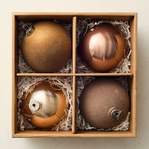 Neutrals Glass Ball Ornaments (Set of 9)