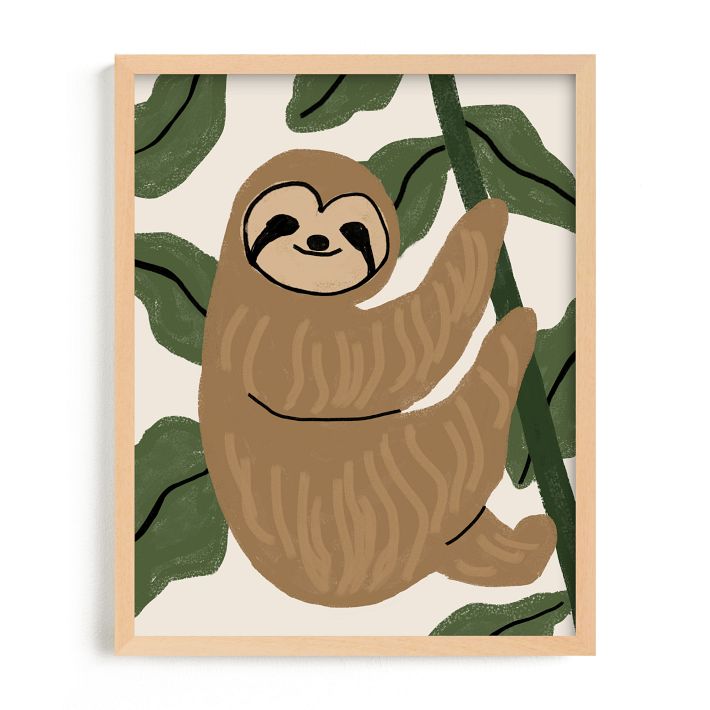 Baby Sloth Framed Wall Art by Minted for West Elm