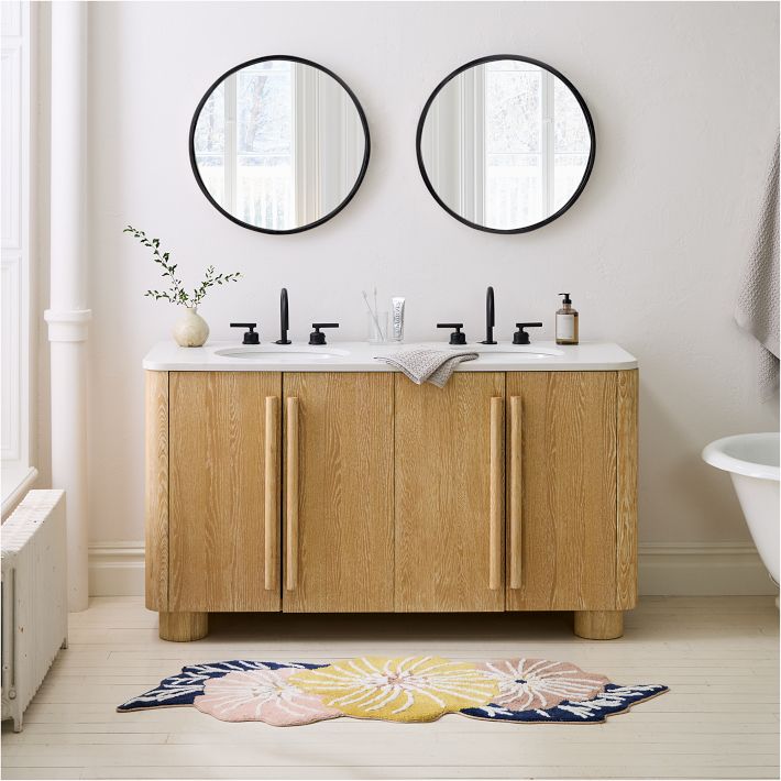Poppy Floral Bath Runner