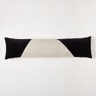Open Box: Cotton Linen & Velvet Corners Pillow Cover, 12"x46", Black
