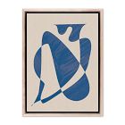 Abstract Nude Blue Framed Wall Art by Roseanne Kenny